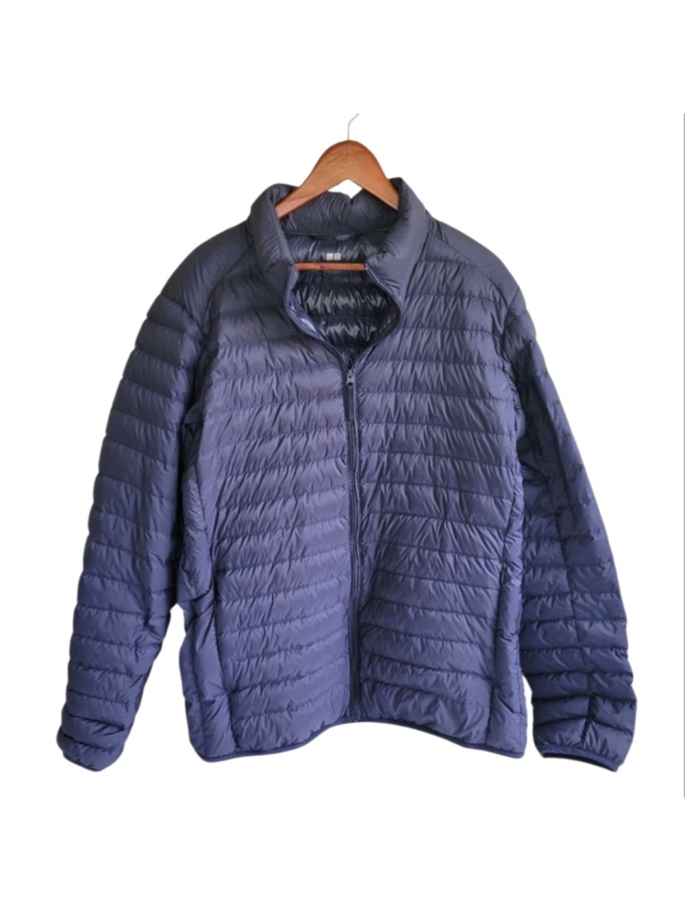Uniqlo Down Puffer Jacket Navy Blue Womens medium Winter Packable